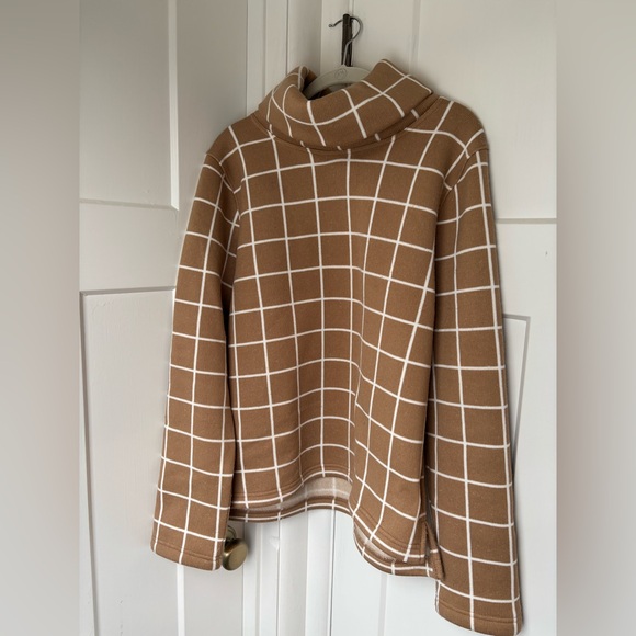 J crew camel windowpane pattern sweater - Picture 3 of 6